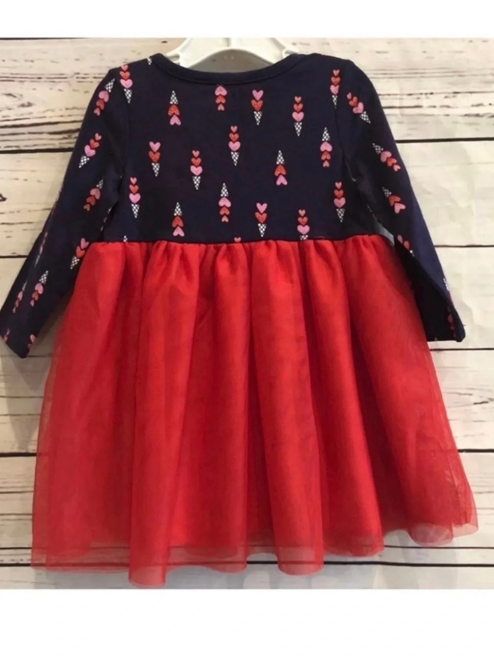 Gymboree Toddler Girl Valentines Day Dress Size 12-18 Month Red Tulle Hearts NWT